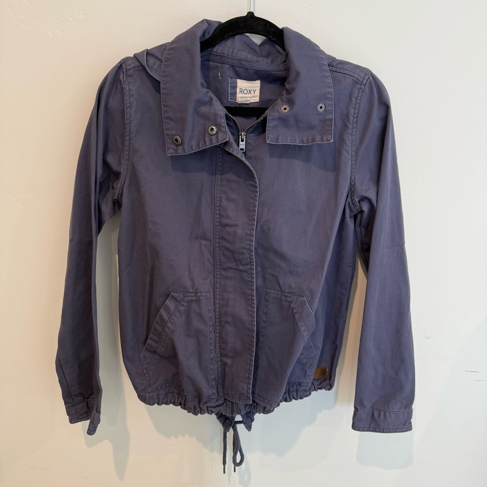 Roxy Women's Utility Jacket in Lavender Small Casual Outdoor Embroidered Boho